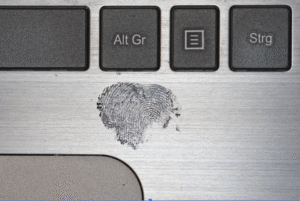 Fingerprint on keyboard